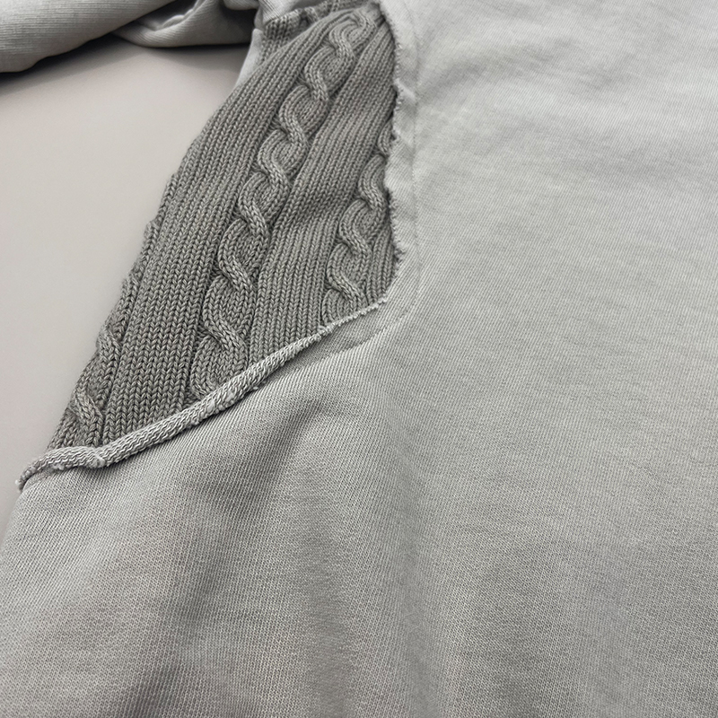 hongfeng specializes in cotton men's long sleeve t-shirts with unique patchwork and retro design.